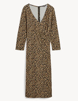 Thumbnail for your product : Marks and Spencer Jersey Animal Print Midi Wrap Dress