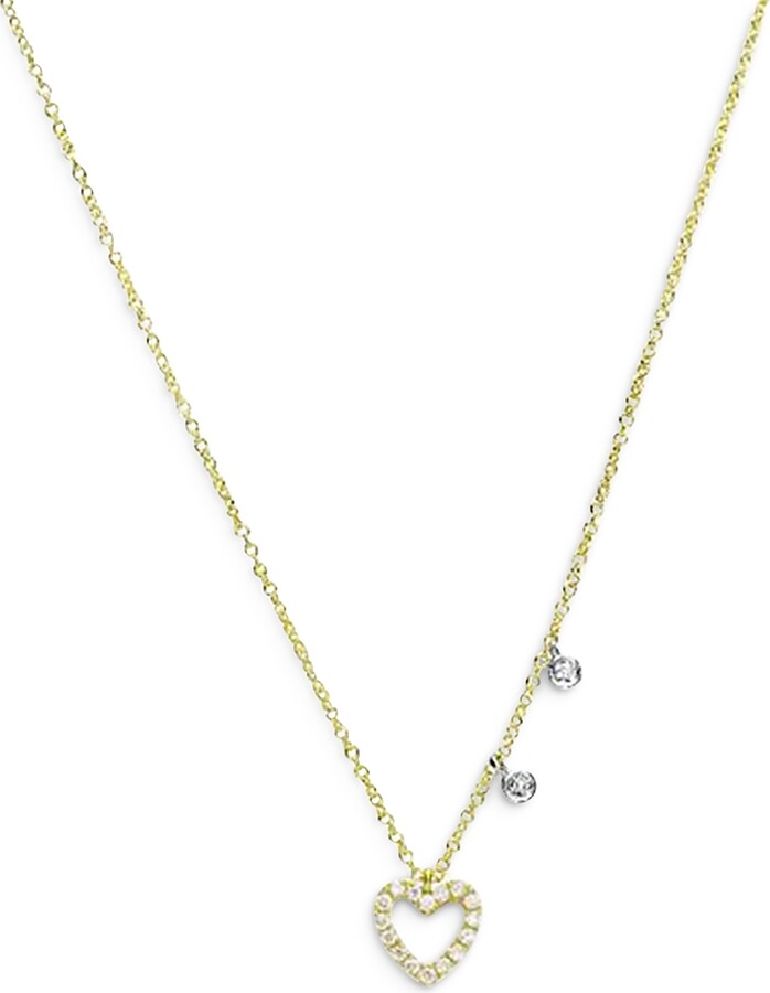 Meira T 14K Yellow Gold Diamond Heart Pendant Necklace 18