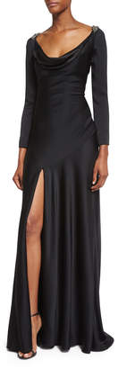 Jenny Packham Casino Royal Redux Lace-Back Gown, Black