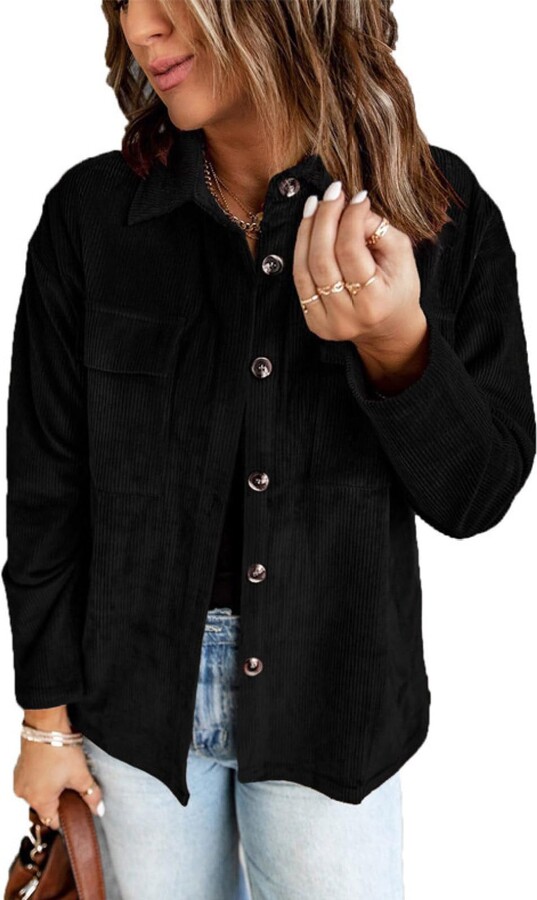 Mecnias Women's Corduroy Shirt - ShopStyle Tops