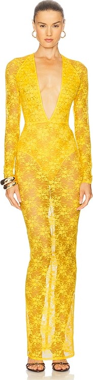 Alex Perry Long Sleeve Halter Column Dress