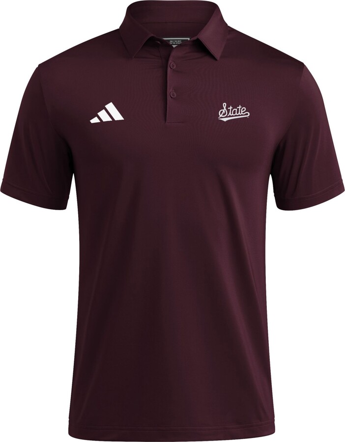 adidas Men's Mississippi State Bulldogs Medium Red Ultimate365 Mesh Polo, Small
