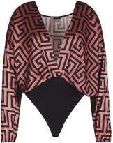 Thumbnail for your product : boohoo Plus Geo Print Woven Bodysuit