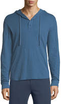 Thumbnail for your product : Vince Double-Knit Hooded Henley T-Shirt