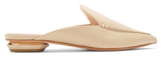 Nicholas Kirkwood Beya Grained-leather Backless Loafers - Womens - Light Beige Nicholas Kirkwood Beya Grained-leather Backless Loafers - Womens - Light Beige