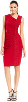 Thumbnail for your product : R & M Richards R&M Richards Glitter-Panel Ruched Sheath