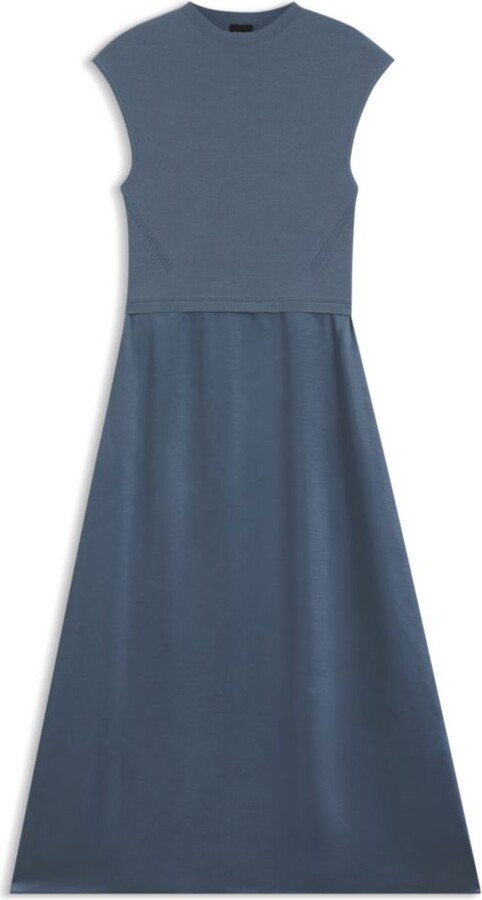 Knitted dress with satin skirt