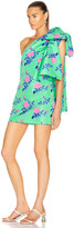Thumbnail for your product : BERNADETTE Josselin Taffeta Short Dress in Pink Painted Rose On Green | FWRD