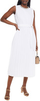 Thumbnail for your product : Brunello Cucinelli Bead-embellished Pleated Poplin Midi Dress