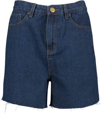 boohoo High Waist Dad Denim Shorts