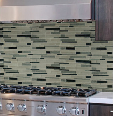 Ackland Luce di Mare 12 in. x 12 in. Glossy Glass Mosaic Wall Tile