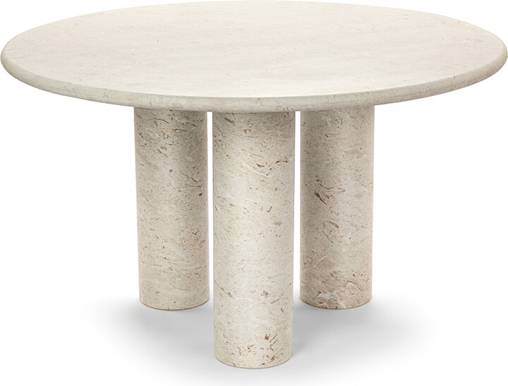 Eternity Modern Terzo Round Marble Dining Table with Tri Cylinder Base /  Moon Light - ShopStyle
