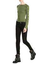 Thumbnail for your product : Balmain Wool Pullover with Embossed Buttons