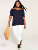 Thumbnail for your product : Bardot V By Very Curve V by Very Curve Curve Jersey Top - Navy