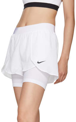 Nike White Flex Bliss Gym Shorts