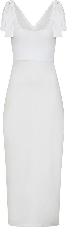 Sophie Cameron Davies White Lace Back Cotton Maxi Dress