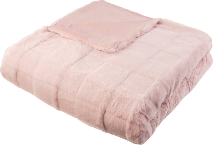 Lavish Home 60x80-Inch Faux Fur Blanket - Queen Size Bedding (Pink)