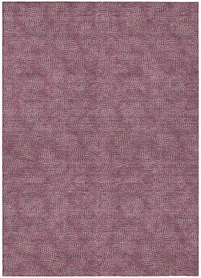 HomeRoots 8' X 10' Eggplant Geometric Washable Indoor Outdoor Area Rug