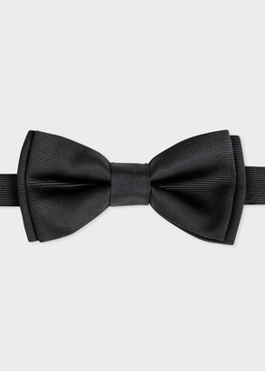 Paul Smith Men's Black Pre-Tied Silk Grosgrain Bow Tie
