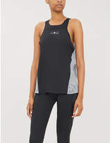 Thumbnail for your product : adidas by Stella McCartney Contrast mesh-panel stretch-jersey tank top