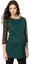 Thumbnail for your product : A Pea in the Pod 3/4 Sleeve Crew Neck Zipper Detail Maternity Tunic