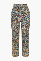 Thumbnail for your product : Victoria Beckham Cropped Printed Crepe Straight-leg Pants