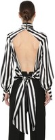Thumbnail for your product : Petar Petrov Open Back Striped Satin Blouse