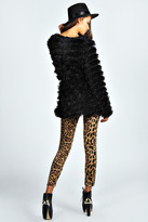 Thumbnail for your product : boohoo Nina Long Line Shaggy Faux Fur Coat