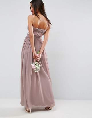 ASOS Design Bridesmaid Ruched Colourblock Maxi Dress