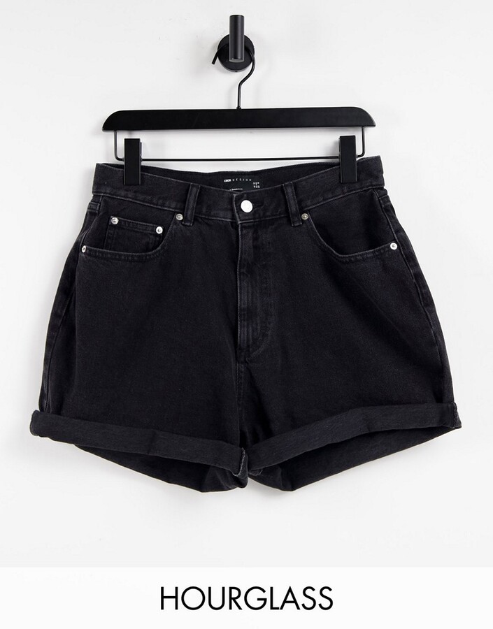 ASOS DESIGN Hourglass denim high rise 'slouchy' denim shorts in