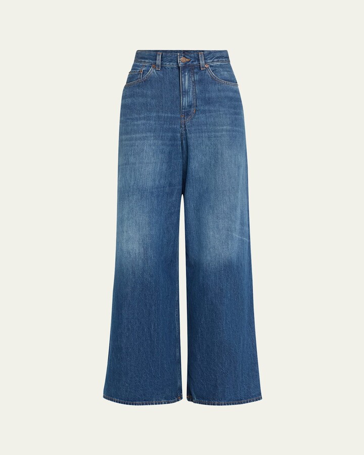 Chloé Wide Leg Denim Trousers