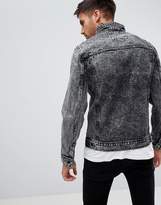 Thumbnail for your product : Pull&Bear Denim Jacket In Acid Wash Black