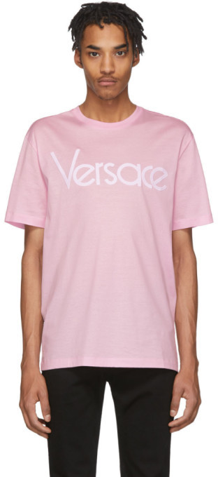 Revolutionerende Hverdage indre versace pink logo t shirt