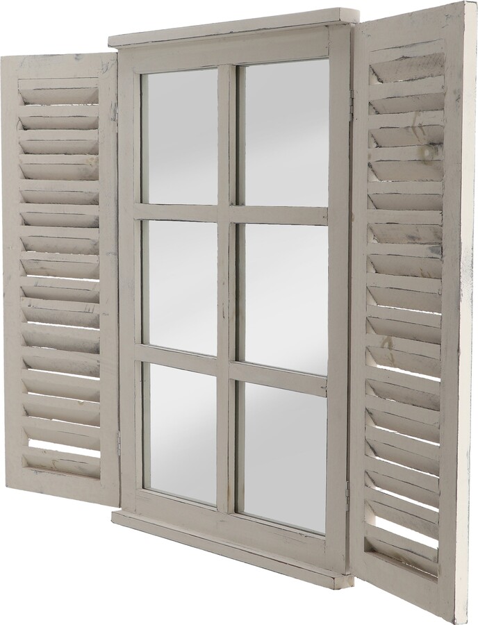 Dunelm Window Shutter Indoor Outdoor Wall Mirror Cream ShopStyle