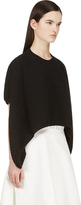 Thumbnail for your product : 3.1 Phillip Lim Black Mixed Knit Cropped-Back Sweater