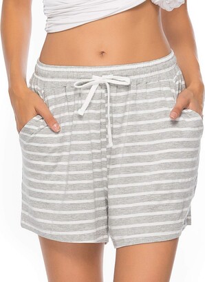 Vlazom Womens Pajama Short Bottoms Cotton Sleeping Striped Shorts for Sleep Gym Running 