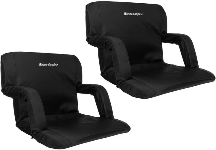 Home-Complete Wide Stadium Seat Chair with Padded Back Support (2-Pack)