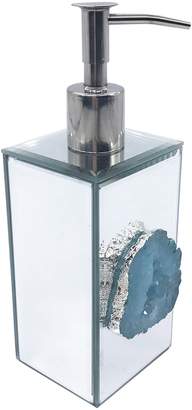 Jay Import Teal/Silver Agate Mirroed Lotion Dispenser