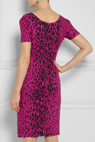 Thumbnail for your product : Versace Leopard-print stretch-crepe dress