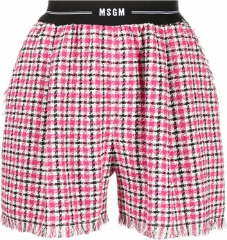 Red Womens Shorts MSGM Shorts MSGM Cotton check Shorts in Pink - Save 46% 