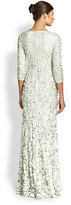 Thumbnail for your product : Theia Petal Three-Quarter-Sleeve Gown