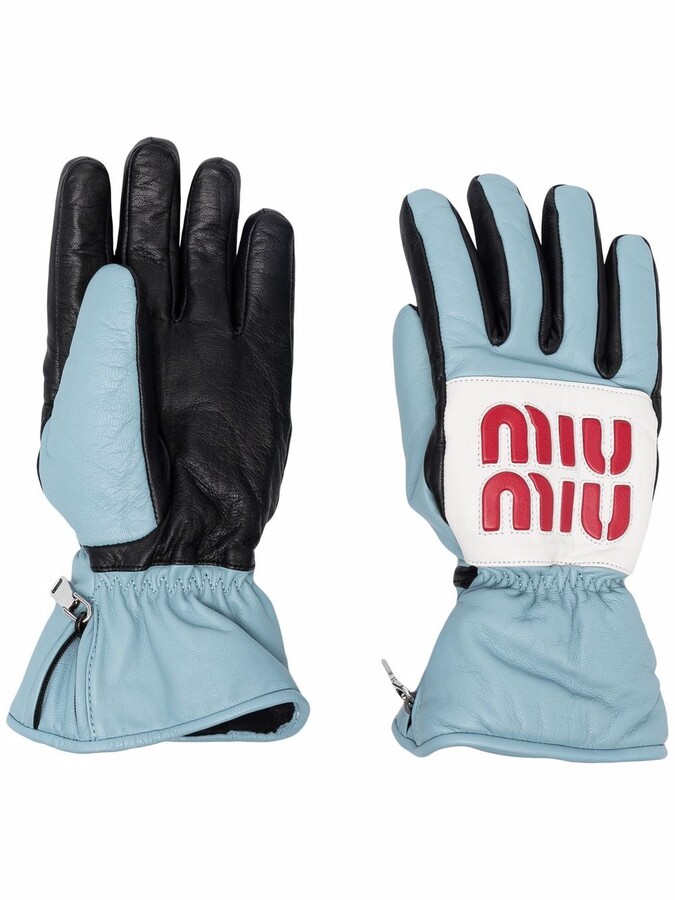 Miu Miu LogoPatch Leather Ski Gloves ShopStyle