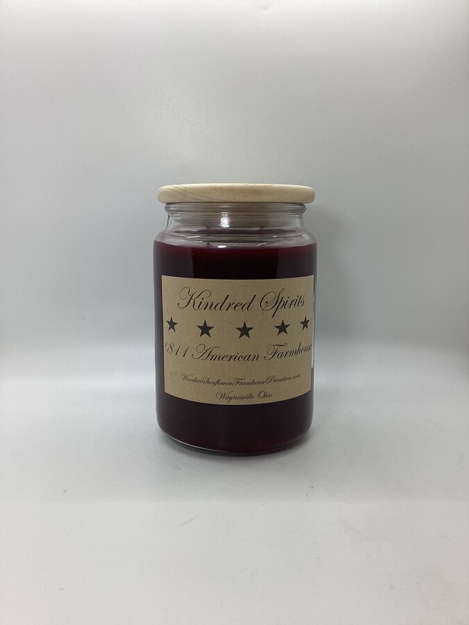 Kindred Spirits Highly Scented Candle/Apothecary Jar 26 Oz/Paraffin Wax/'farmhouse Candle/Hand Poured Candle/Country-Primitive Candle