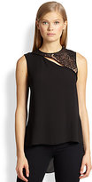 Thumbnail for your product : BCBGMAXAZRIA Jazzie Asymmetrical Lace-Paneled Top