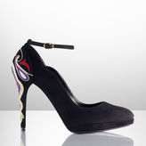 Thumbnail for your product : Ralph Lauren Chain Suede Cosilla Heel