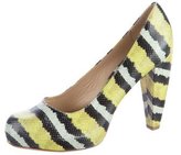 Thumbnail for your product : Loeffler Randall Leather Embossed Round-Toe Pumps