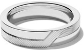 Thumbnail for your product : De Beers Jewellers 18kt white gold Promise half textured band