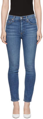 RE/DONE Blue Originals High-Rise Ankle Crop Jeans