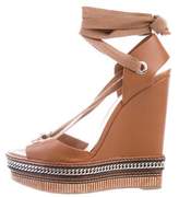 Thumbnail for your product : Christian Louboutin Chain-Embellished Lace-Up Wedges