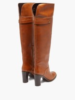Thumbnail for your product : See by Chloe Topstitched Over-the-knee Leather Boots - Tan